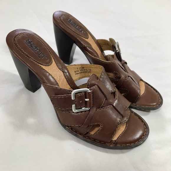 Born 'Lucia' Stacked Heel Slides size 7/38 - Picture 1 of 8